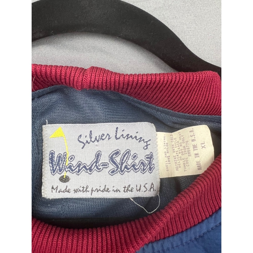 Silver Lining Wind-Shirt Pullover Men XL Blue Red Good Vintage Golf Made in USA - Picture 2 of 8